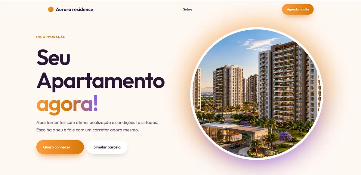 Modelo claro com foto redonda e cores quentes